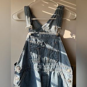 Vintage GAP jean short overalls, size small